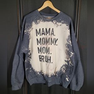 "Mom, Mommy, Bruh," Gildan Heavy Blend Sweatshirt in Charoal